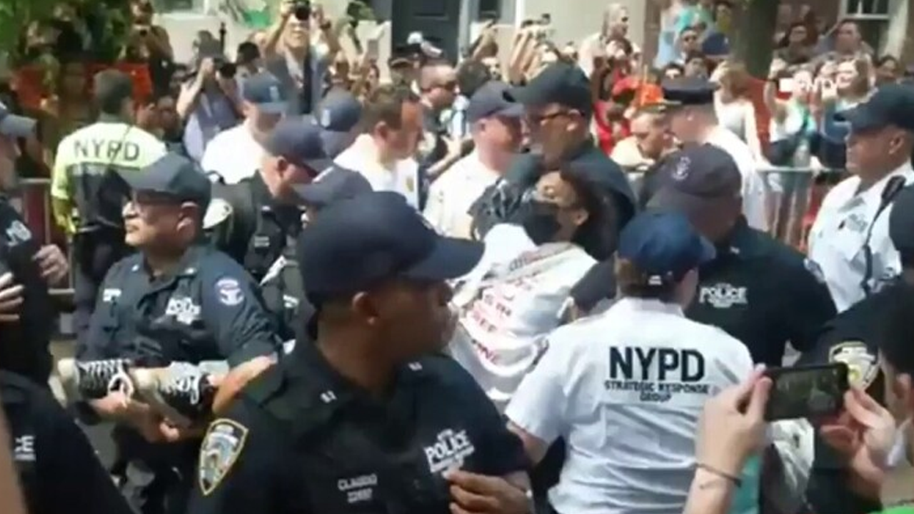 AntiIsrael agitators destroy floats at New York Pride parade, block