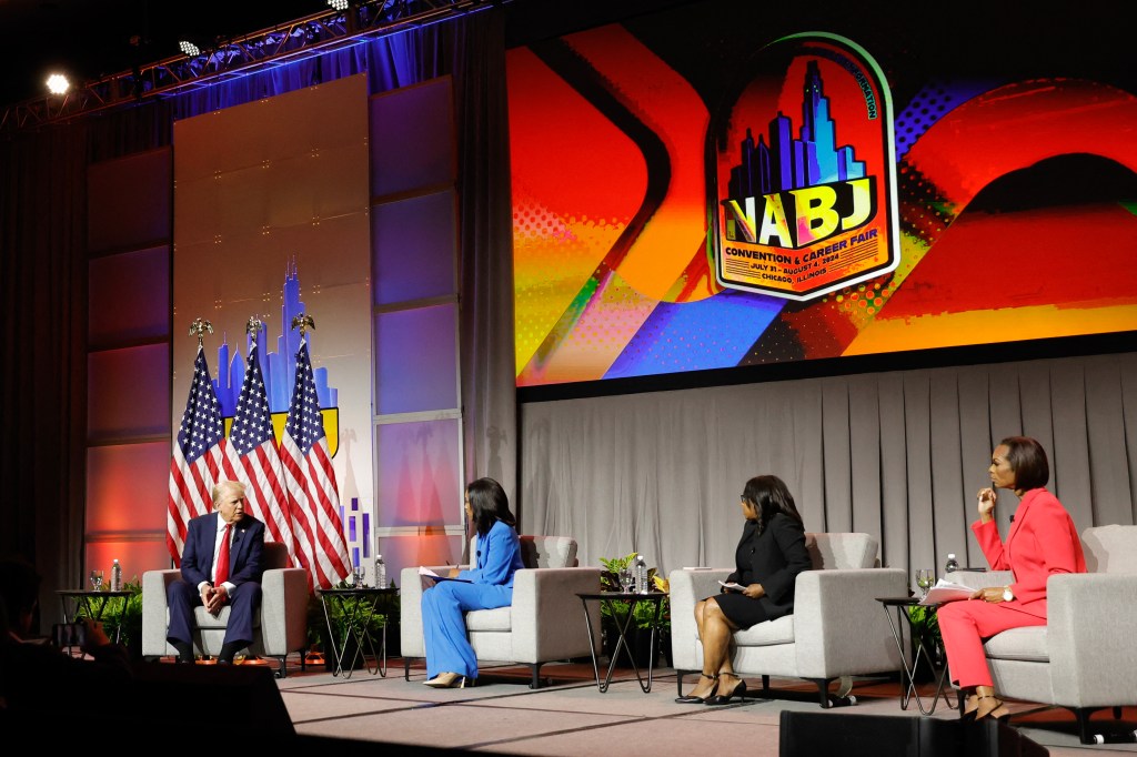 Donald Trump, At NABJ Convention, Claims Kamala Harris “Made A Turn And