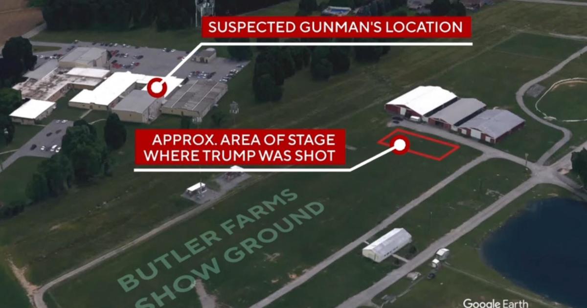 Maps show location of Trump and gunman at Pennsylvania rally shooting