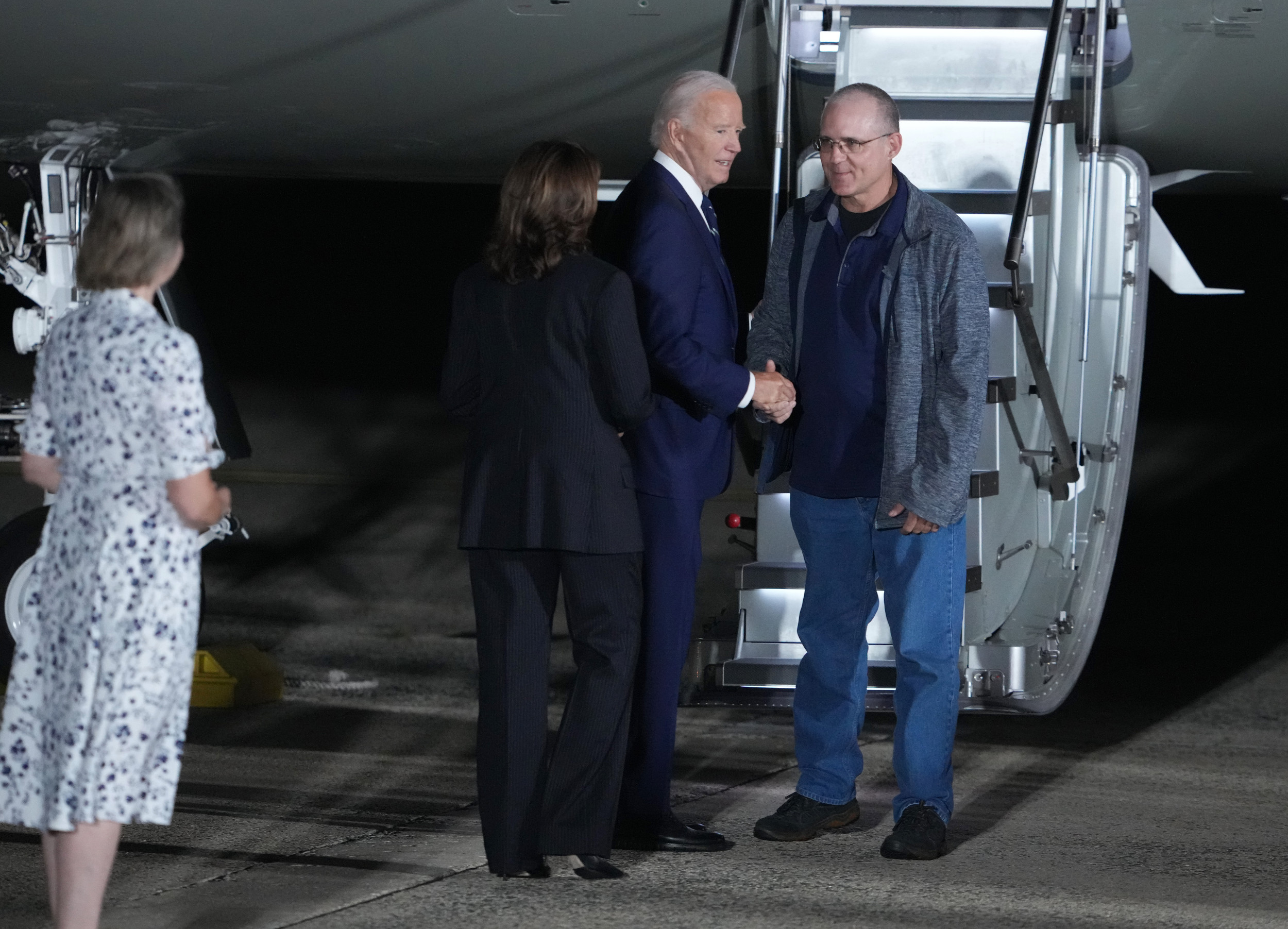 Video Shows Moment Joe Biden, Kamala Harris Greet Freed American