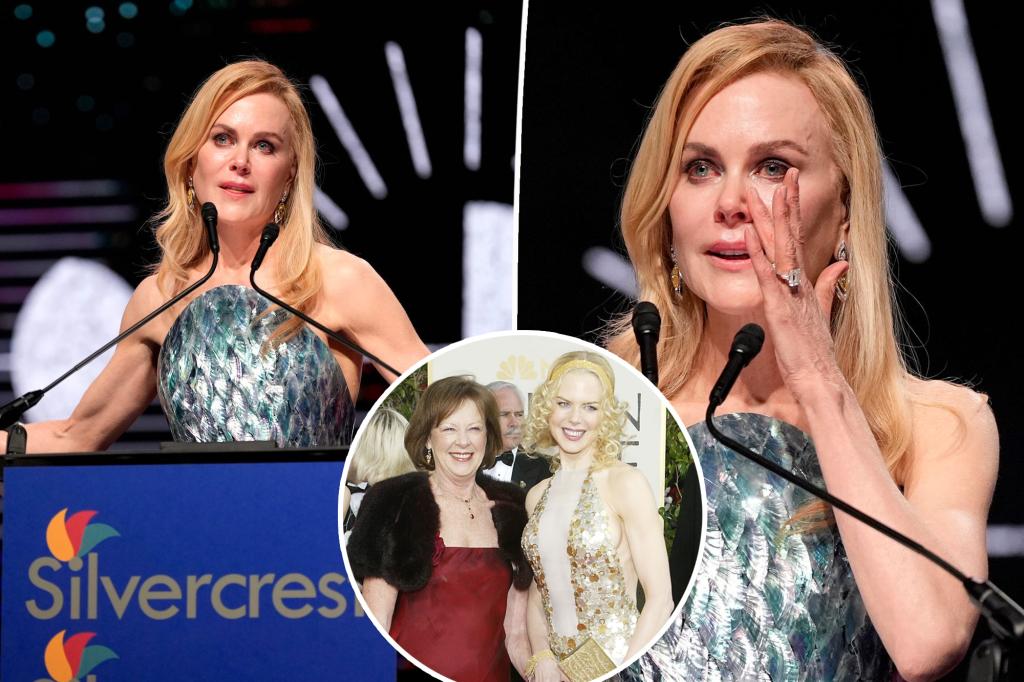 Nicole Kidman gets emotional while dedicating award to late mother just