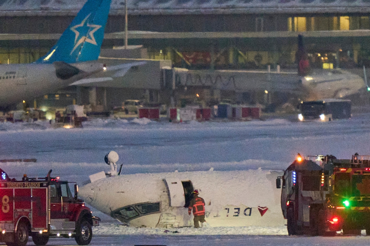 15 Injured After Delta Plane Crash Lands Upside Down at Toronto Airport