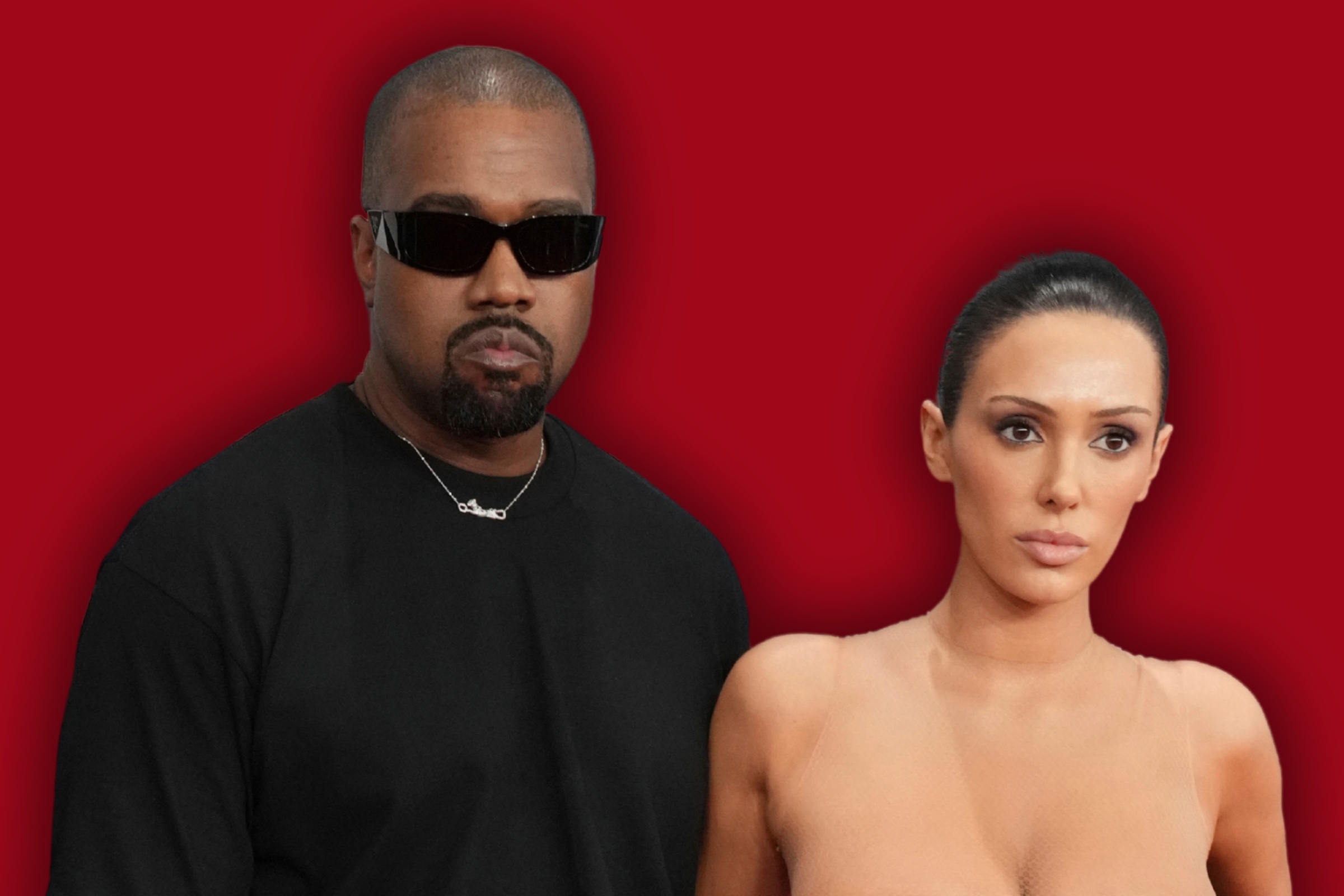 Kanye west keeps staring at bianca censori grammys photos so lucky