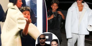 Kim Kardashian took son Saint, 9, to the movies as Kanye West and