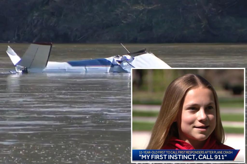 12-year-old girl first to notify police after small plane crashed into a Nebraska river, killing 3 on board