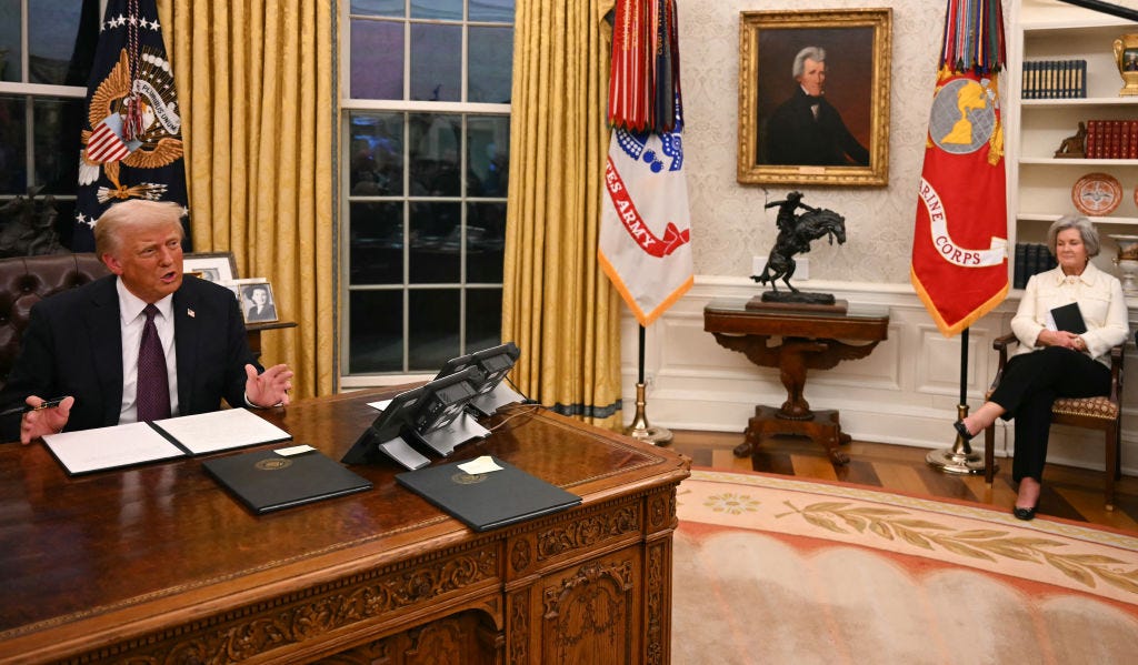 Donald Trump in the Oval Office in 2025.