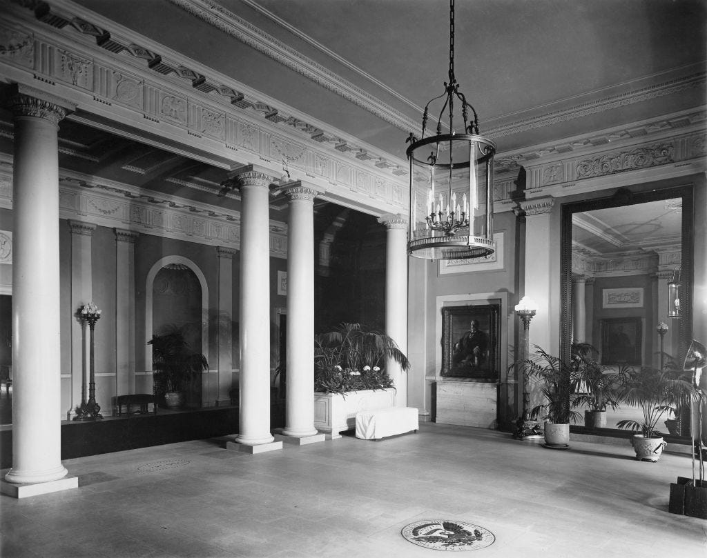 The Entrance Hall of the White House in 1926.