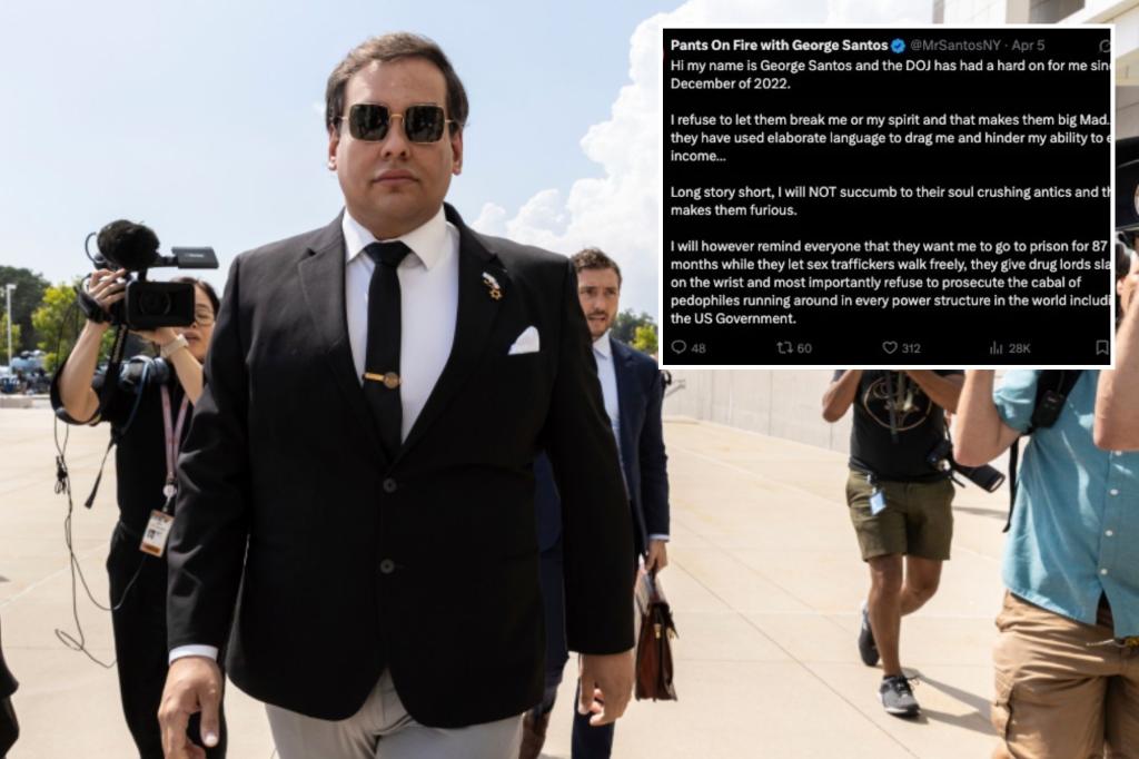 Punchline ex-Rep. George Santos ‘not genuinely remorseful’ DOJ says ahead of fraud’s sentencing