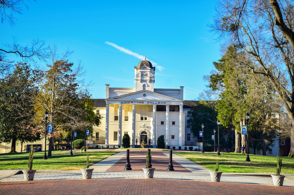 Limestone College building in Gaffney, South Carolina, USA