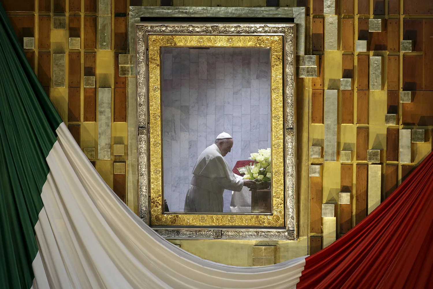 Pope Francis prays