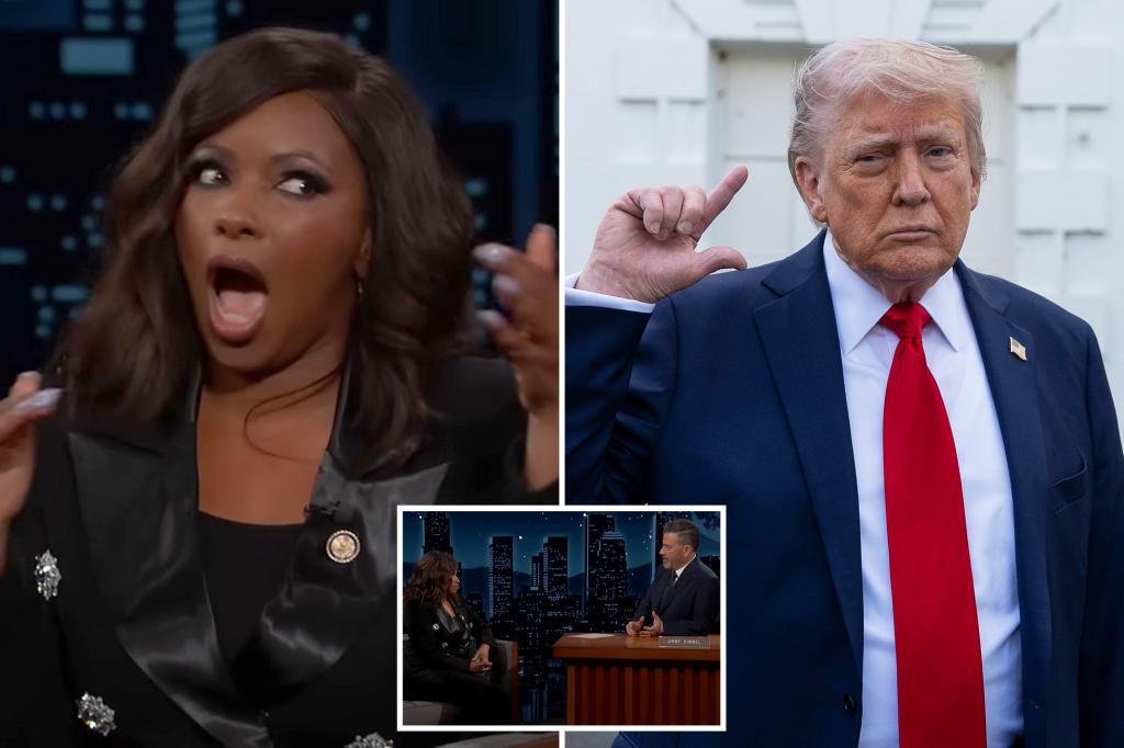 Jasmine Crockett tells Jimmy Kimmel she will ‘absolutely’ take IQ test against Trump after prez rips her