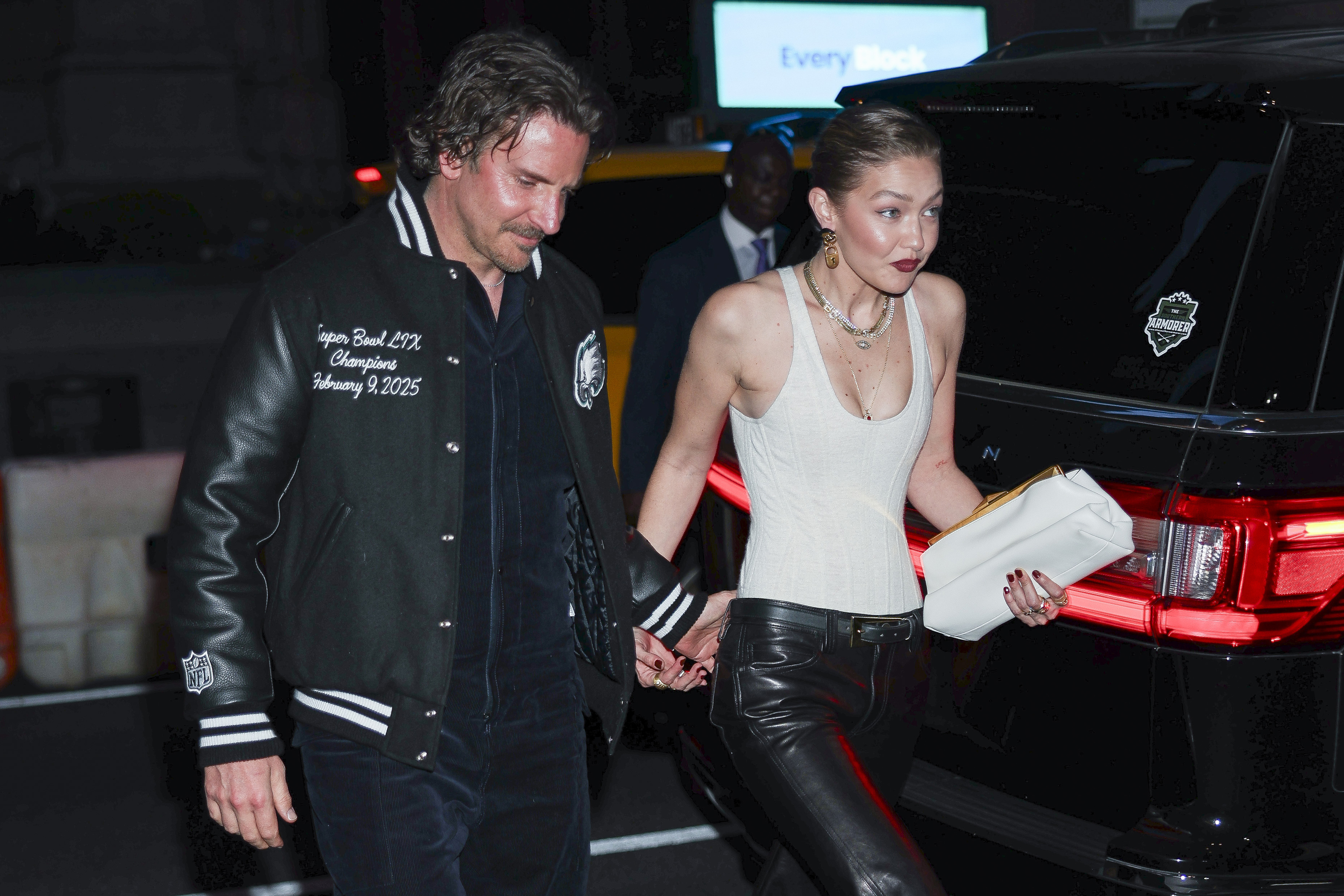 Bradley Cooper and Gigi Hadid attending Hadid's 30th birthday