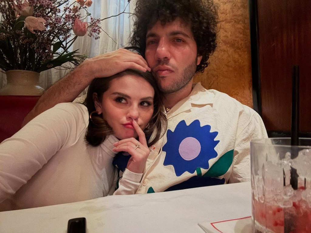 Selena Gomez and Benny Blanco in a selfie. 