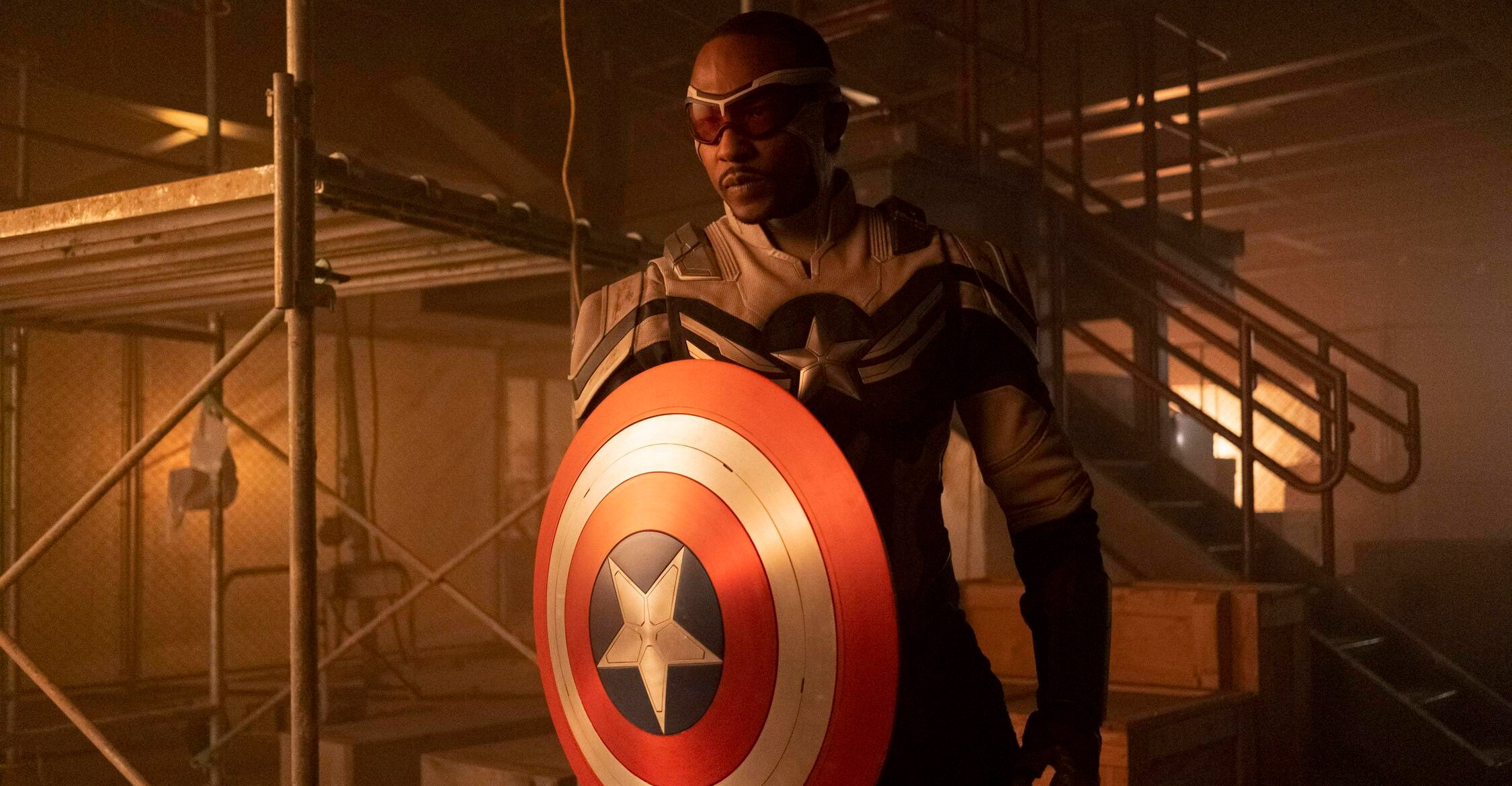 Anthony Mackie in the new Captain America suit in Falcon and the Winter Soldier