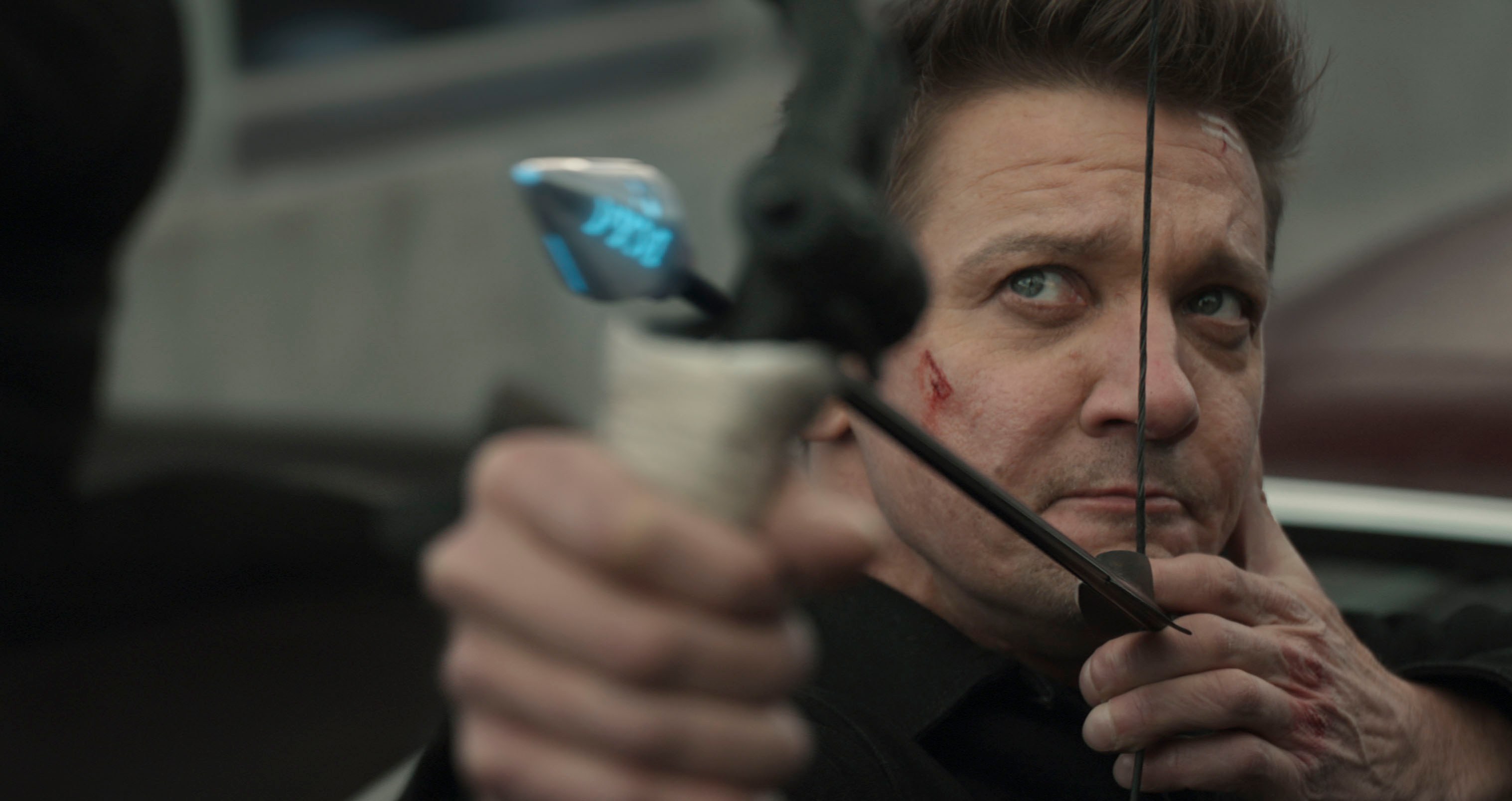 Jeremy Renner as Clint Barton/Hawkeye in Hawkeye.