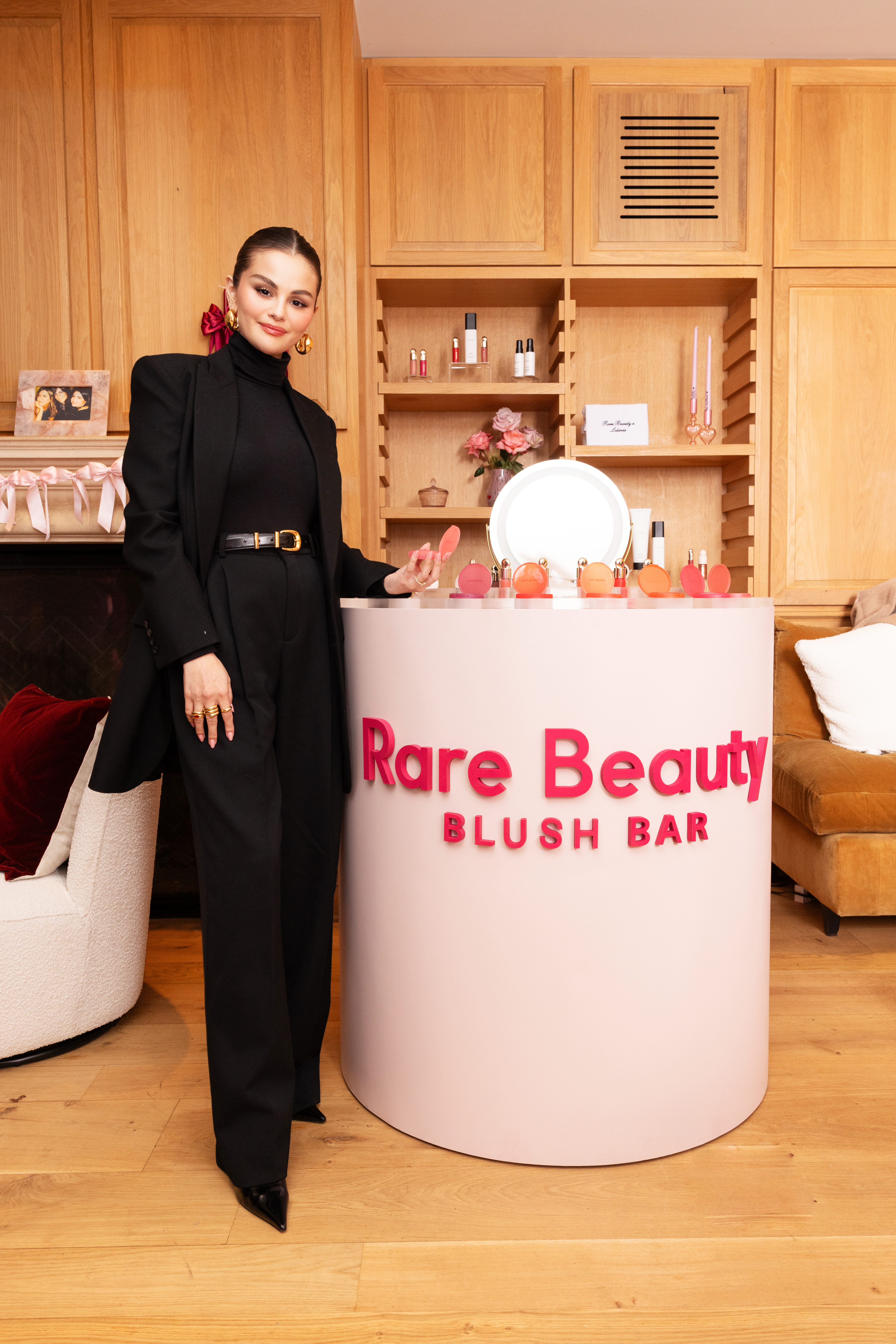Selena Gomez at a Rare Beauty event