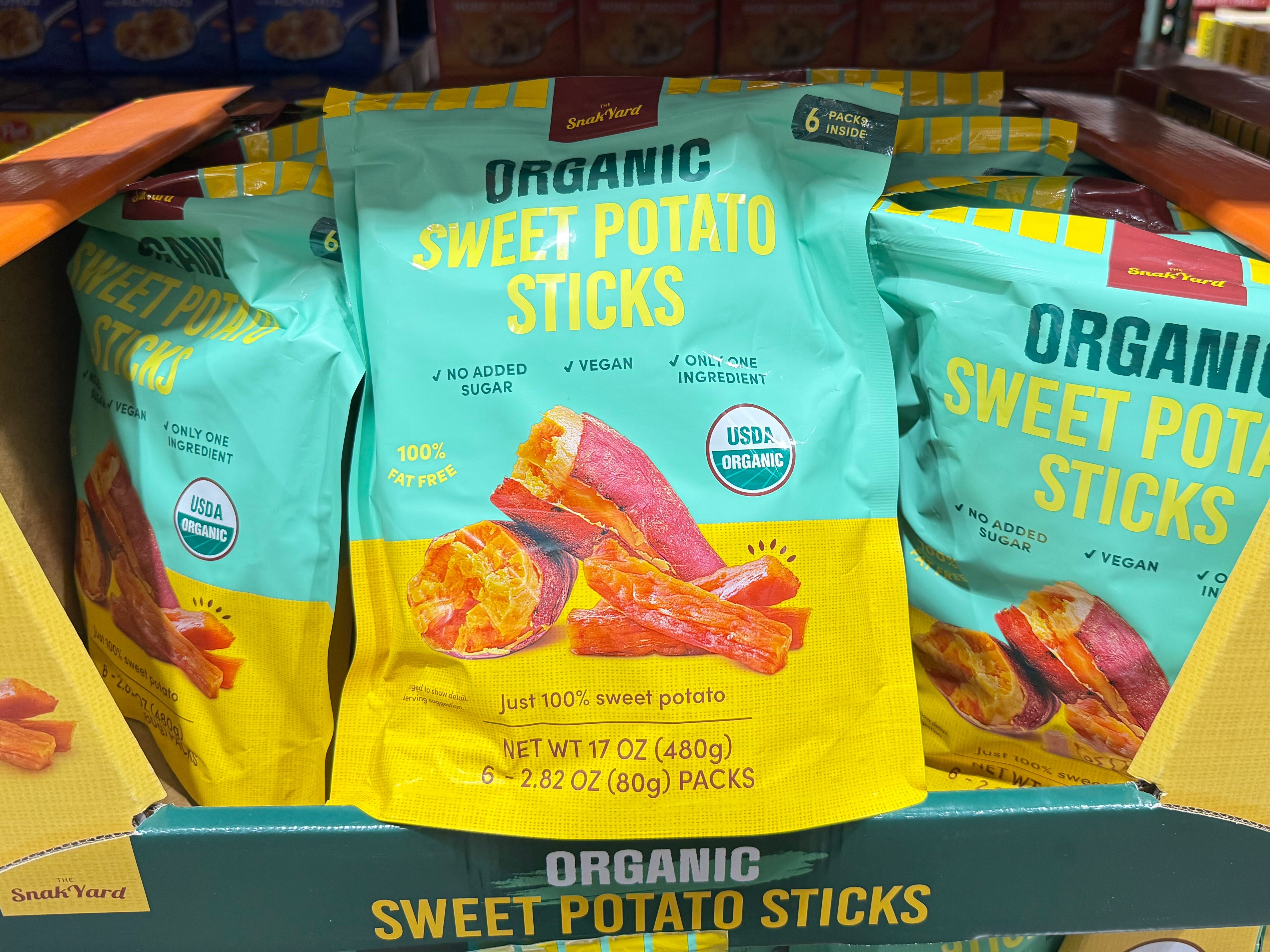 SnakYard organic sweet potato sticks.