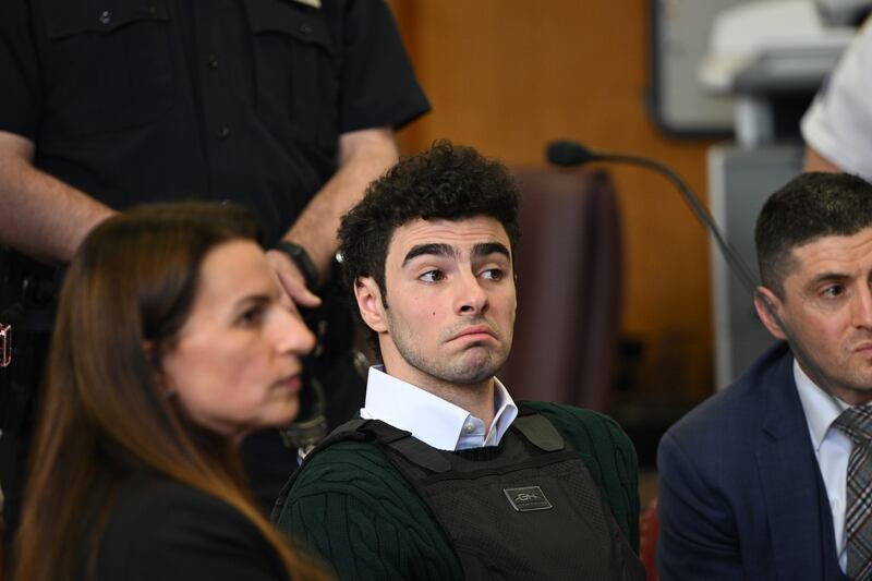 Luigi Mangione appears at a hearing for the murder of CEO Brian Thompson at Manhattan Criminal Court on Feb. 21.