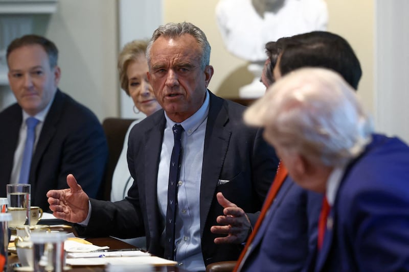 U.S. Health Secretary Robert F. Kennedy Jr. speaks during a cabinet meeting held by U.S. President Donald Trump at the White House.