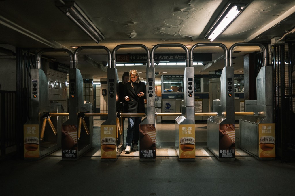
Commuters enter the 47-50th street subway station in Manhattan. 