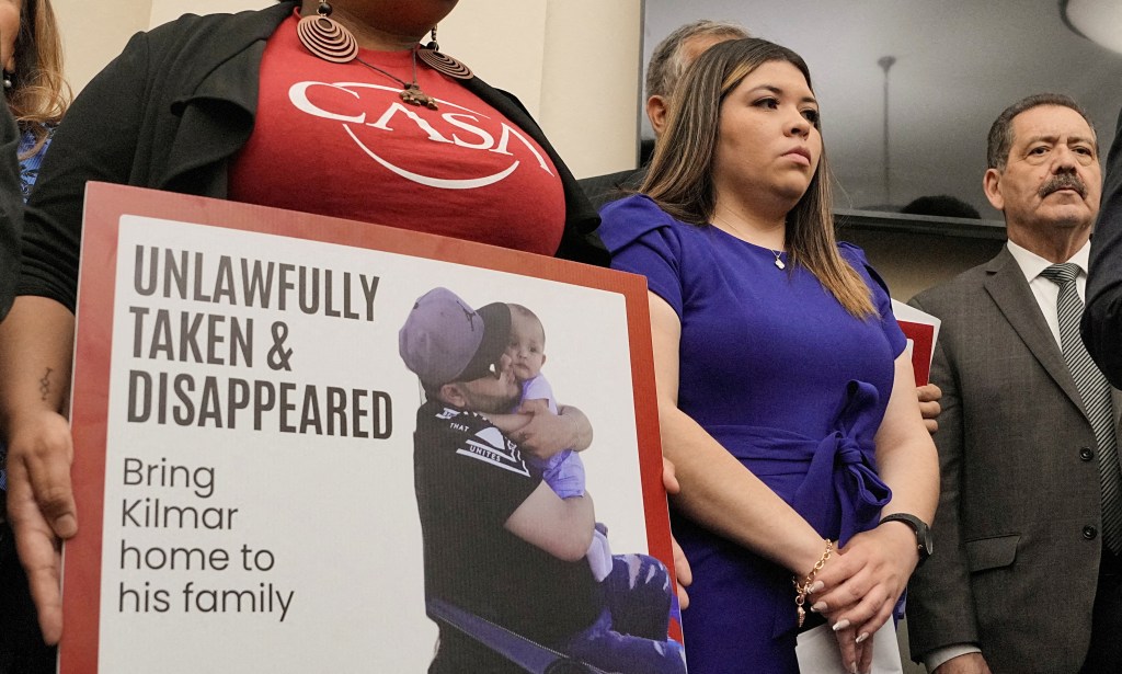 Sura at a press conference on her husband's deportation in Washington, DC on April 9, 2025.