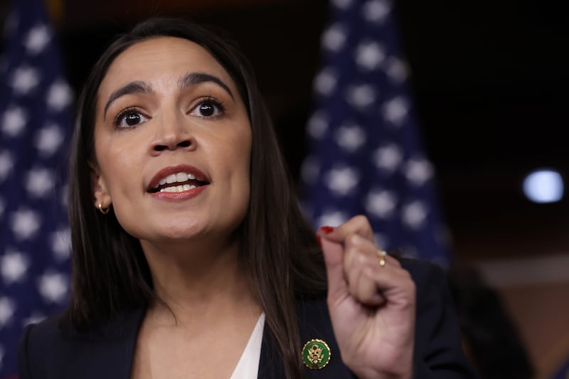 Rep. Alexandria Ocasio-Cortez (D-NY) speaks during a news conference at the U.S. Capitol on May 24, 2023 in Washington, DC.