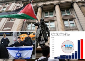 American Jews faced a record 25 antisemitic incidents per day last year — more than one per hour — with most related to hatred of Israel: startling report