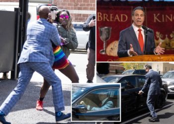 Andrew Cuomo ambushed by profane performance artist Crackhead Barney in foul-mouthed encounter: video