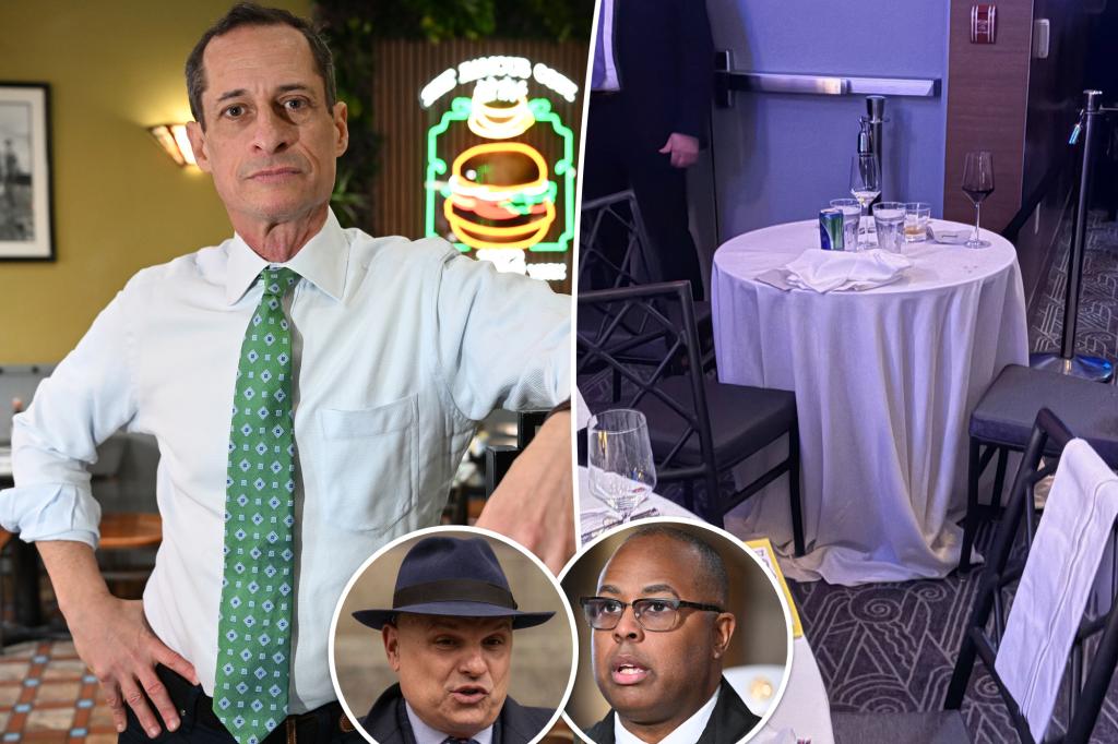 Anthony Weiner relegated to ‘kids’ table’ at legendary Inner Circle dinner filled with NY pols, media