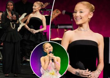Ariana Grande ditches Glinda’s signature pink at CinemaCon ‘Wicked: For Good’ screening