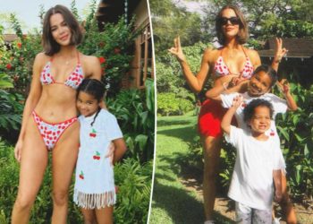 Bikini-clad Khloé Kardashian’s sculpted abs steal the show on family getaway with her kids