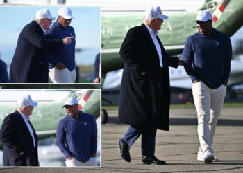 Eagles’ Saquon Barkley hangs out with Trump after teammate dodges question on White House visit