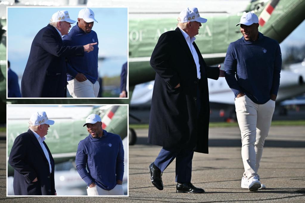 Eagles’ Saquon Barkley hangs out with Trump after teammate dodges question on White House visit