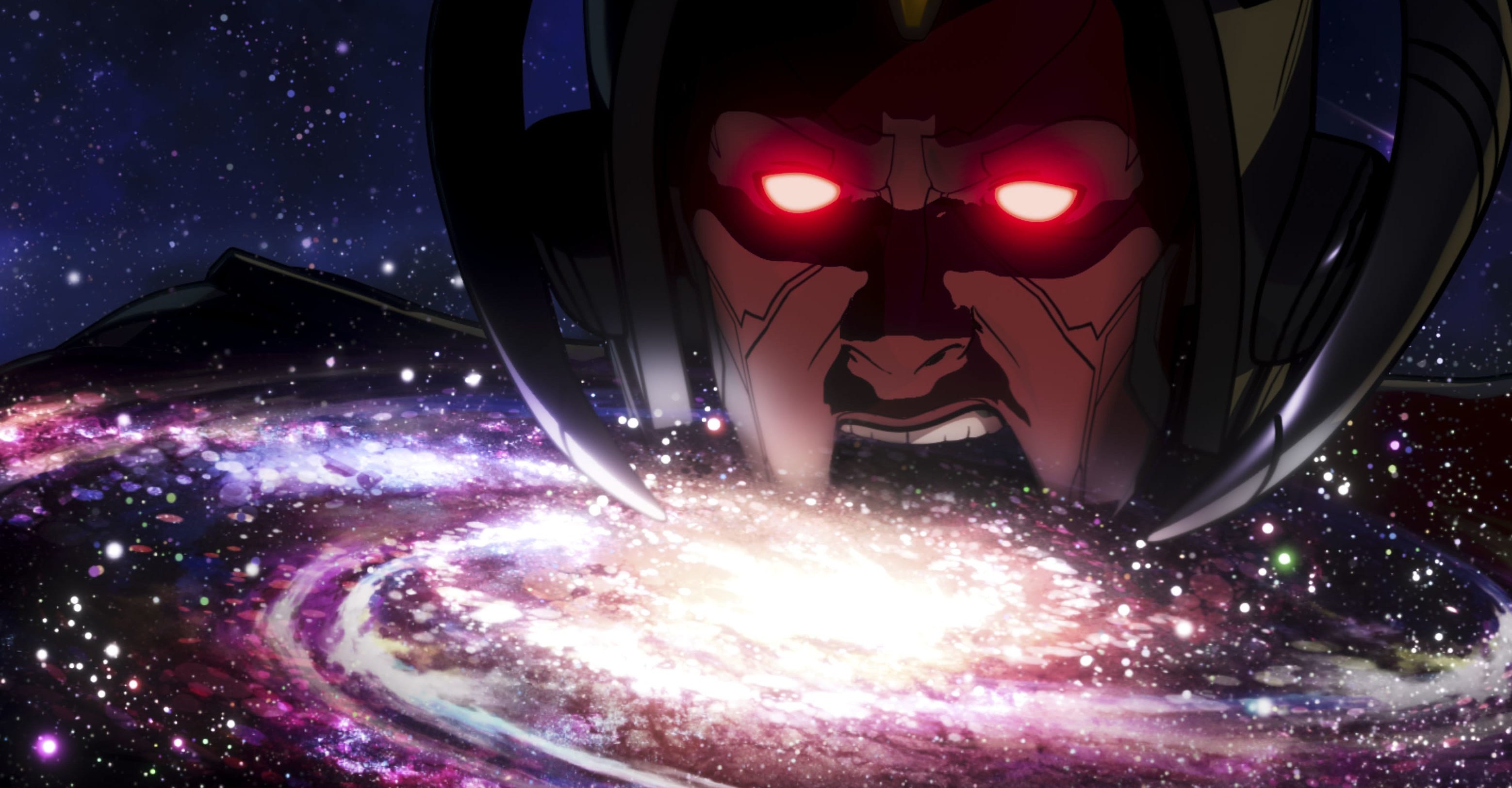 Infinity Ultron in What If…? season 1, about to chomp down on an entire galaxy while looking a whole lot like a reimagined Galactus
