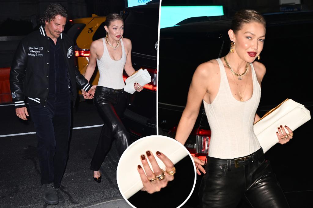 Gigi Hadid wears gold band on wedding ring finger as she steps out with Bradley Cooper for her birthday bash