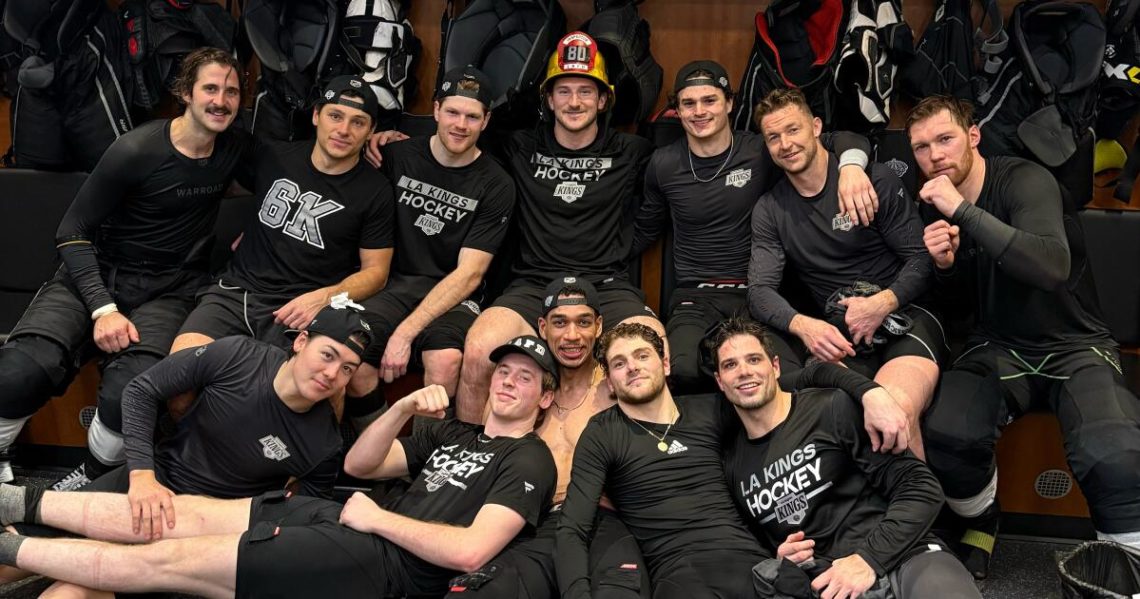 How Kings’ locker room L.A. Fire helmet is much more than a good-luck charm