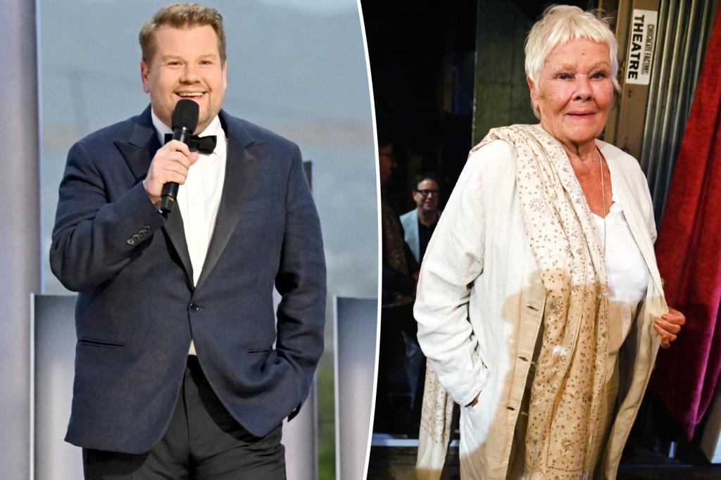 James Corden makes cringey sex joke about Judi Dench, 90, at star-studded gala