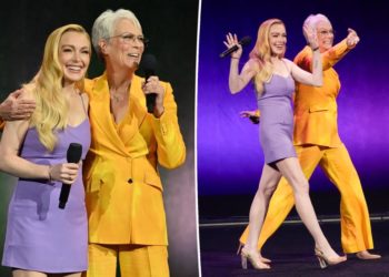 Lindsay Lohan and Jamie Lee Curtis have affectionate reunion promoting ‘Freaky Friday’ sequel at CinemaCon
