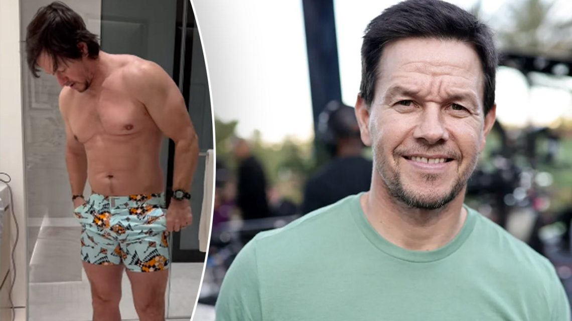 Mark Wahlberg shows off bulked-up physique on social media as he strips down to shorts that ‘don’t fit’