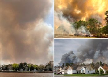 NJ wildfire prompts evacuations as it explodes in size, closes part of Garden State Parkway