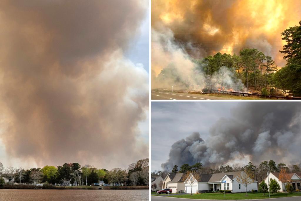 NJ wildfire prompts evacuations as it explodes in size, closes part of Garden State Parkway