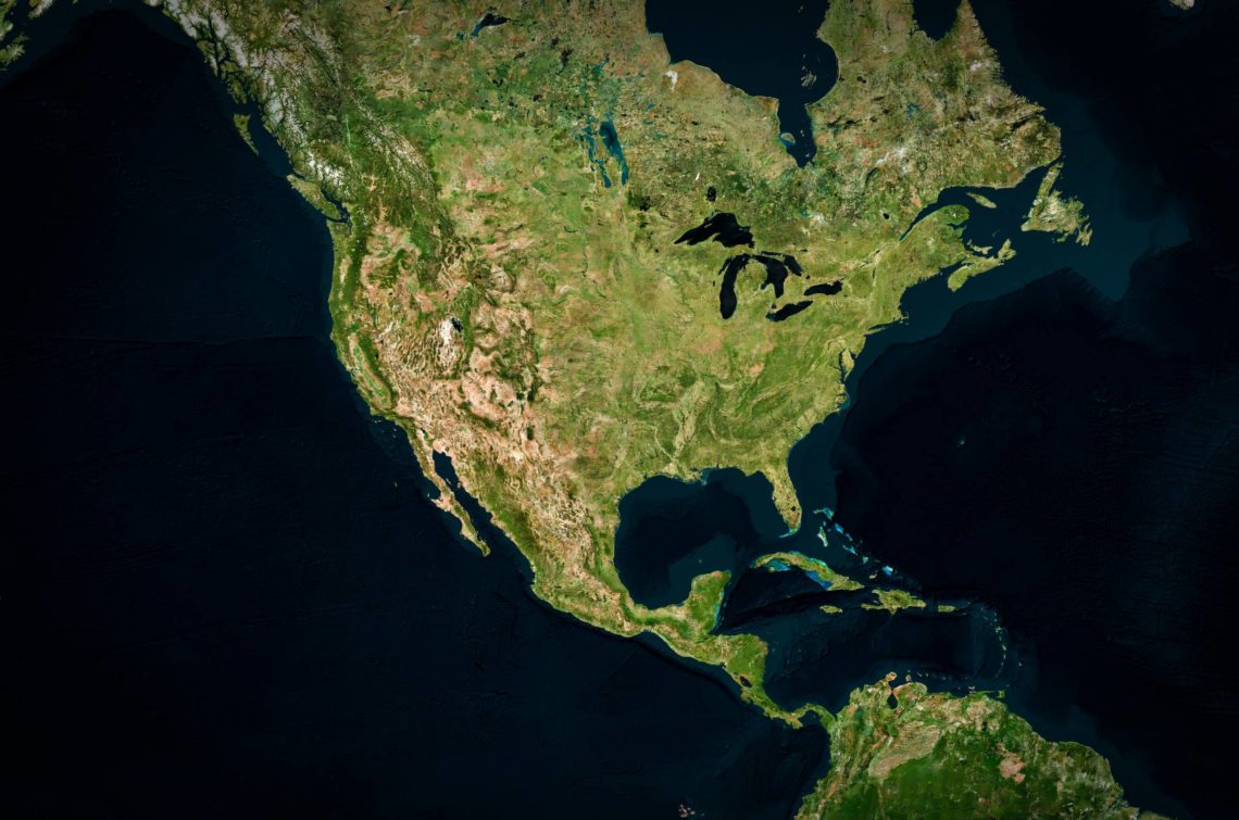 North America is sinking