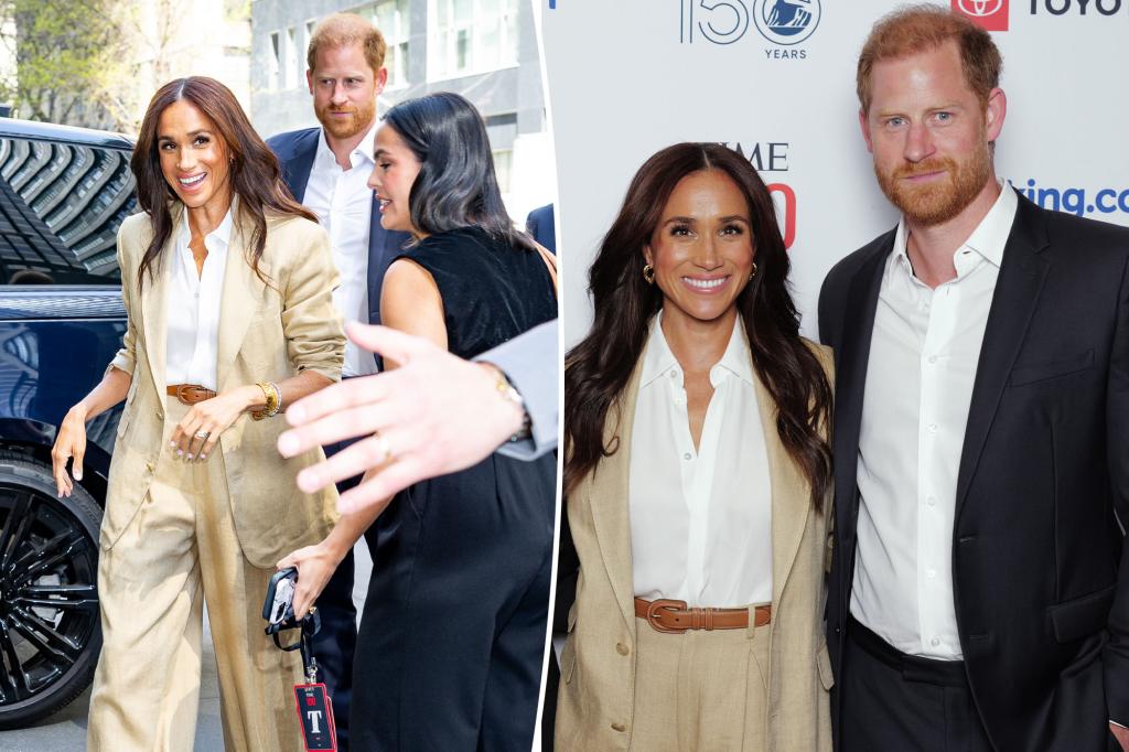 Prince Harry supports Meghan Markle as she returns to NYC to speak at Time100 Summit