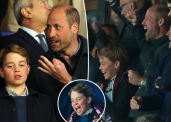 Prince William and Prince George get fired up in rare father-son outing at soccer game in Paris