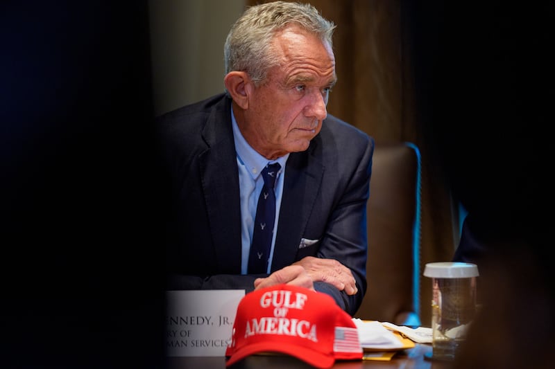 Health and Human Services Secretary Robert F. Kennedy Jr. appears during a Cabinet meeting at the White House on April 30, 2025 in Washington, DC.