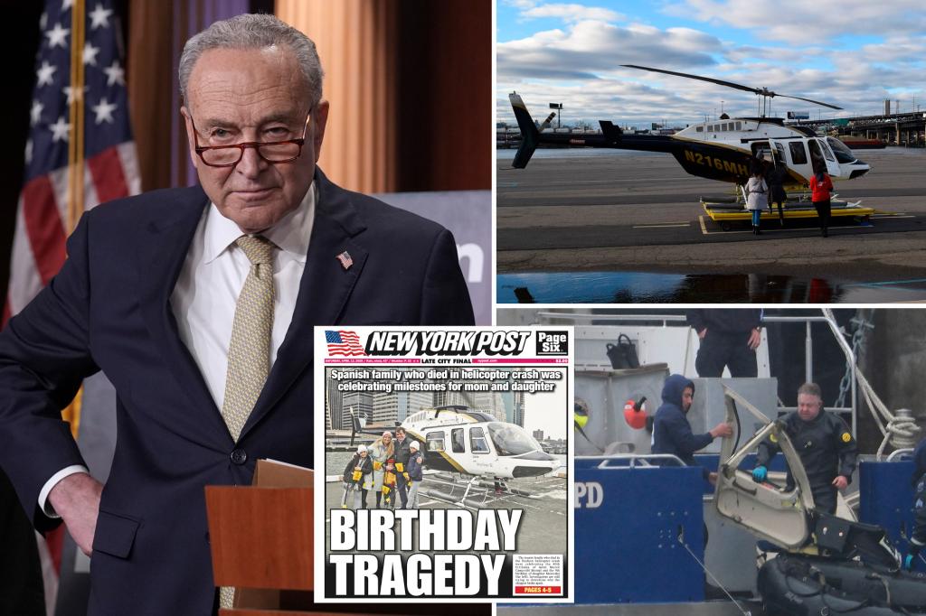 Sen. Schumer calls for FAA to revoke license for helicopter company in Hudson River crash that killed 6
