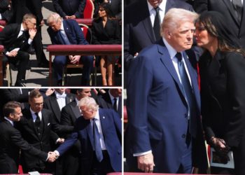 This is what Trump and Emmanuel Macron said during firm handshake at Pope Francis’ funeral, lip reader reveals