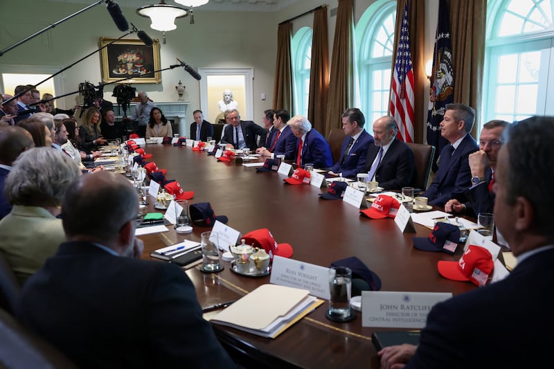 The Trump Cabinet took it in turns to suck up to the president and blame Joe Biden for anything that may have gone wrong.