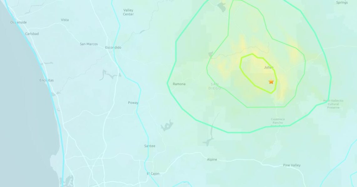 Un terremoto de magnitud 5,2 sacude el condado de San Diego y se siente en todo el sur de California