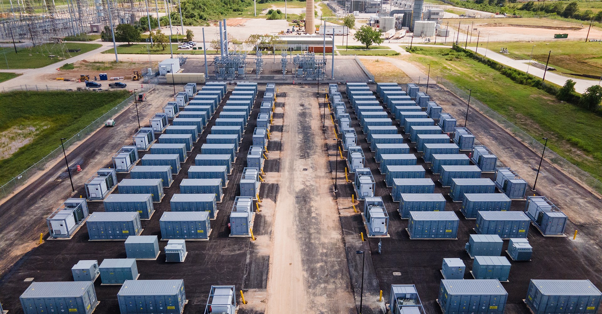 A battery storage complex.
